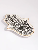 Hamsa Hand Ceramic Trinket Tray