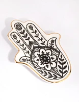 Hamsa Hand Ceramic Trinket Tray