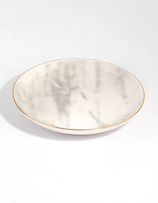 Round Gold Trim Ceramic Trinket Tray