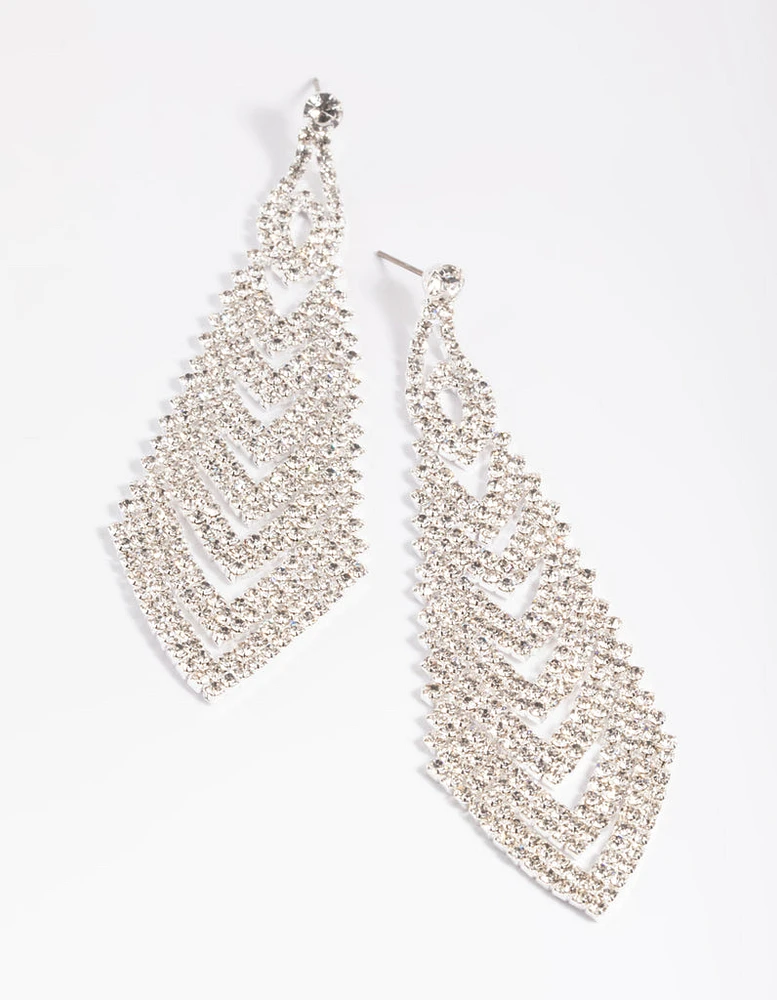 Silver Cup Chain Drop Earrings