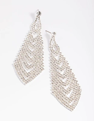 Silver Cup Chain Drop Earrings