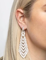 Silver Cup Chain Drop Earrings