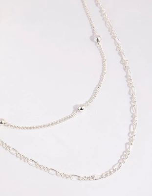 Silver Figaro Layered Necklace