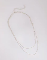 Silver Figaro Layered Necklace