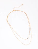 Gold Fine & Figaro Layered Necklace