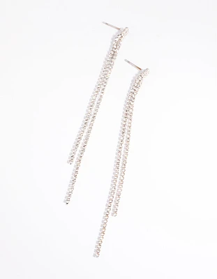 Silver Cupchain Drop Earrings