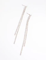 Silver Cupchain Drop Earrings