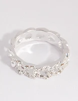 Silver Diamante Link Ring