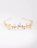 Gold Diamante & Pearl Alice Band