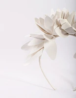 White Petal PU Leather Headband