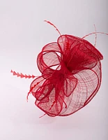 Triangular Red Feather Fascinator