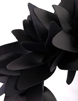 Black Statement Petal PU Leather Headband