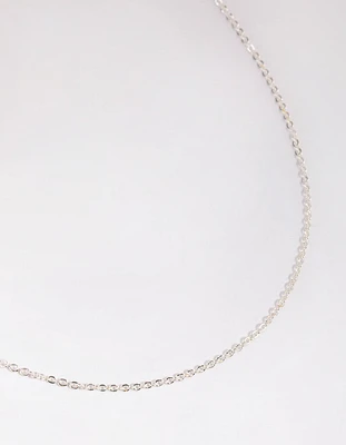 Silver Plated Short Plain Chain Necklace