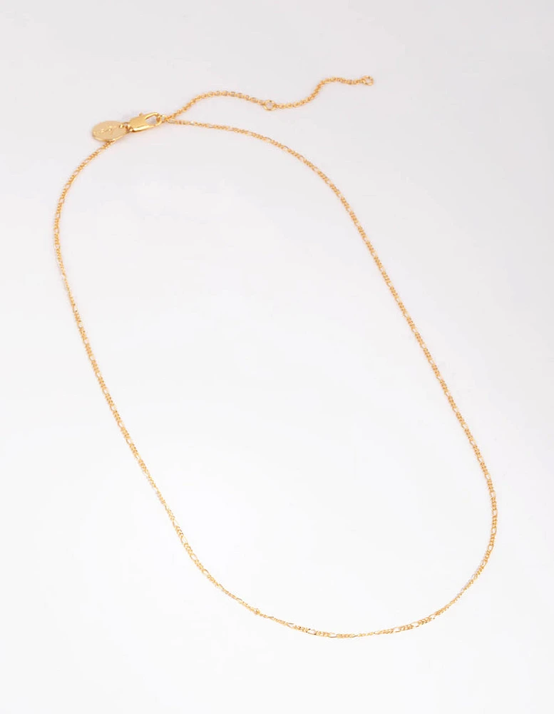 Gold Plated Medium Figaro Necklace