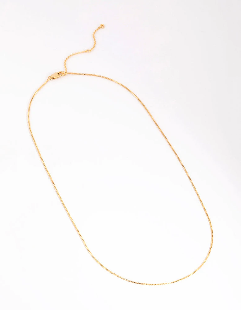 Gold Plated Medium Box Chain Necklace