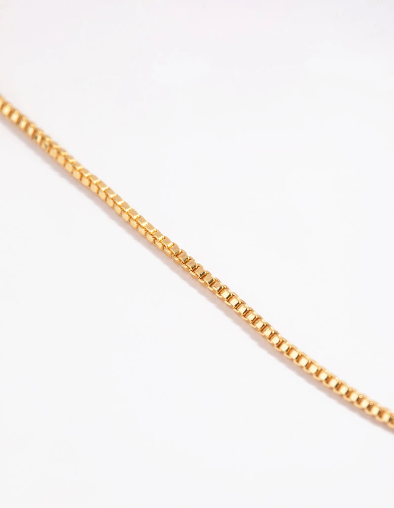 Gold Plated Medium Box Chain Necklace