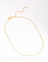 Gold Plated Short Box Chain Necklace