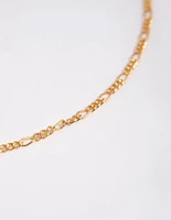 Gold Plated Short Figaro Necklace