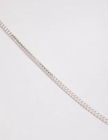 Silver Plated Long Box Chain Necklace