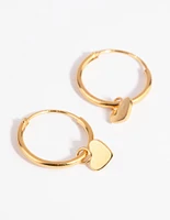 Gold Plated Sterling Silver Heart Stud & Hoop Earring Pack