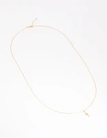 Gold Plated Sterling Silver Lightning Bolt Necklace