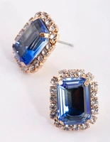 Blue Stone Stud Earrings