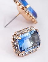 Blue Stone Stud Earrings