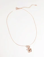 Rose Gold Teddy Bear Necklace