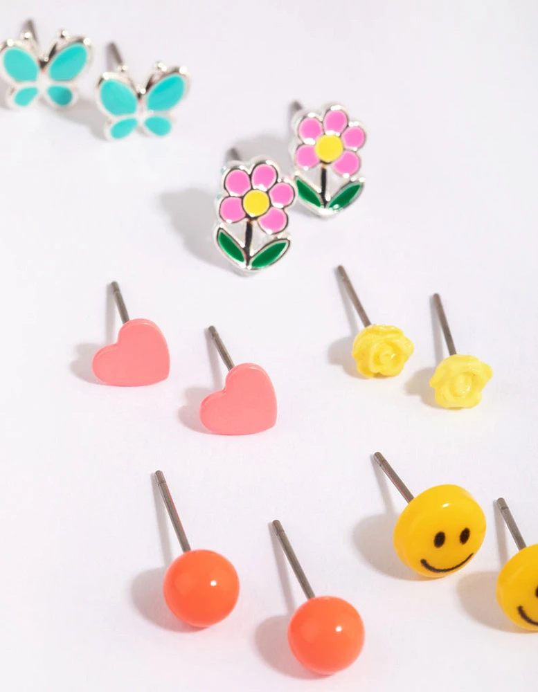 Kids Smile Garden Stud Earring 6-Pack