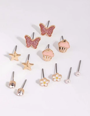 Kids Butterfly Stud Earring 6-Pack