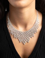 Silver Cup Chain Statement Necklace