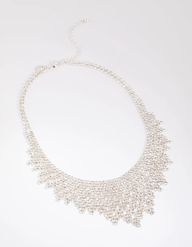 Silver Cup Chain Statement Necklace