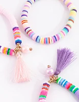 Kids Beaded Tassel Bracelet Pack