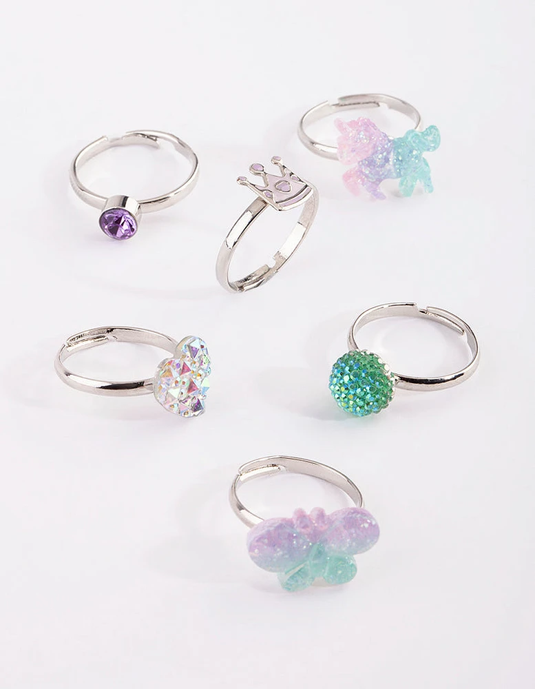 Kids Butterfly Ombre Ring Pack