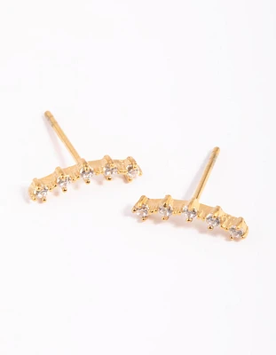 Gold Plated Studs with Cubic Zirconia