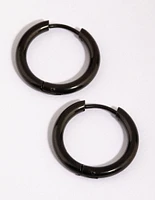 Matte Black Huggie Hoop Earrings