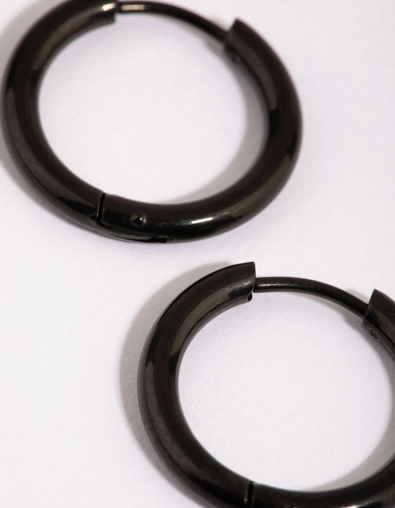 Matte Black Huggie Hoop Earrings