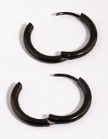 Matte Black Huggie Hoop Earrings