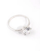 Sterling Silver Cubic Zirconia Claw Ring