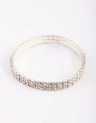 Silver Diamante Stretch Bracelet