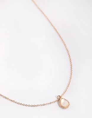 Rose Gold Teardrop Necklace