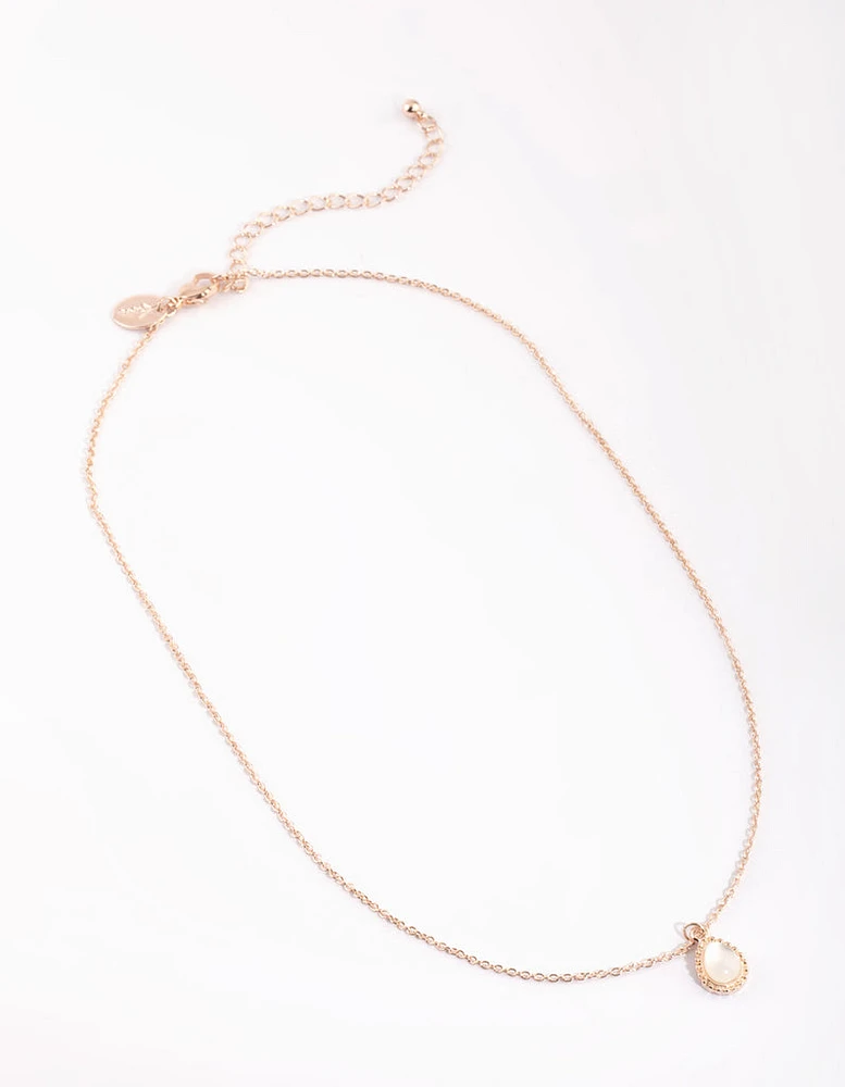 Rose Gold Teardrop Necklace