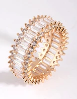 Gold Cubic Zirconia Baguette Ring