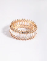 Gold Cubic Zirconia Baguette Ring