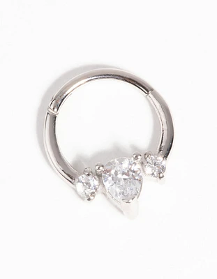 Surgical Steel Diamante Clicker Ring