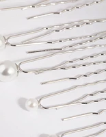 Silver Pearl Hair Pin Pack