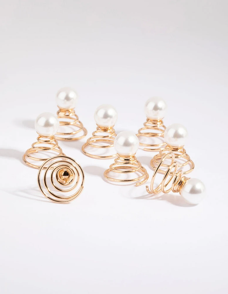 Gold Pearl Hair Screw Pack