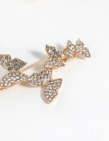 Gold Butterfly Diamante Clip