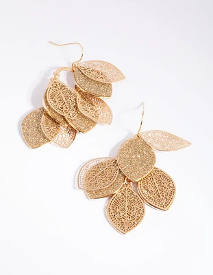 Gold Glitter Drop Earrings