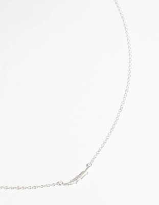 Sterling Silver Falling Leaf Necklace